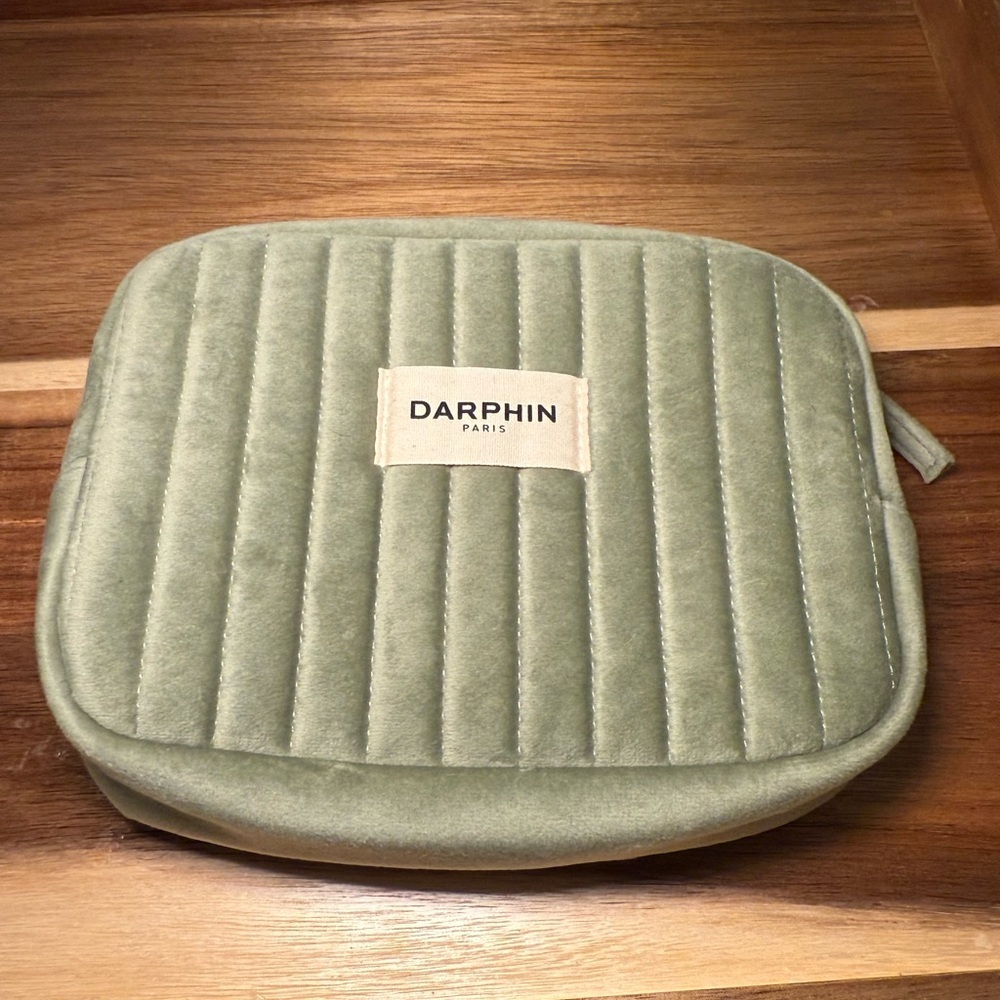 Darphin Paris Quilted Green Pouch